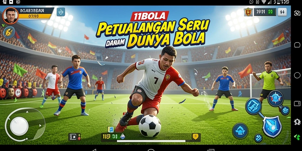 Gameplay seru 11BOLA menampilkan petualangan bola yang mendebarkan.