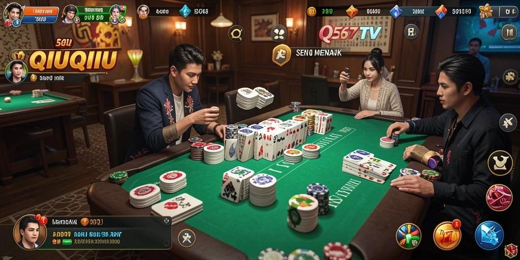 Tampilan gameplay mendebarkan dari permainan QiuQiu 567TV.