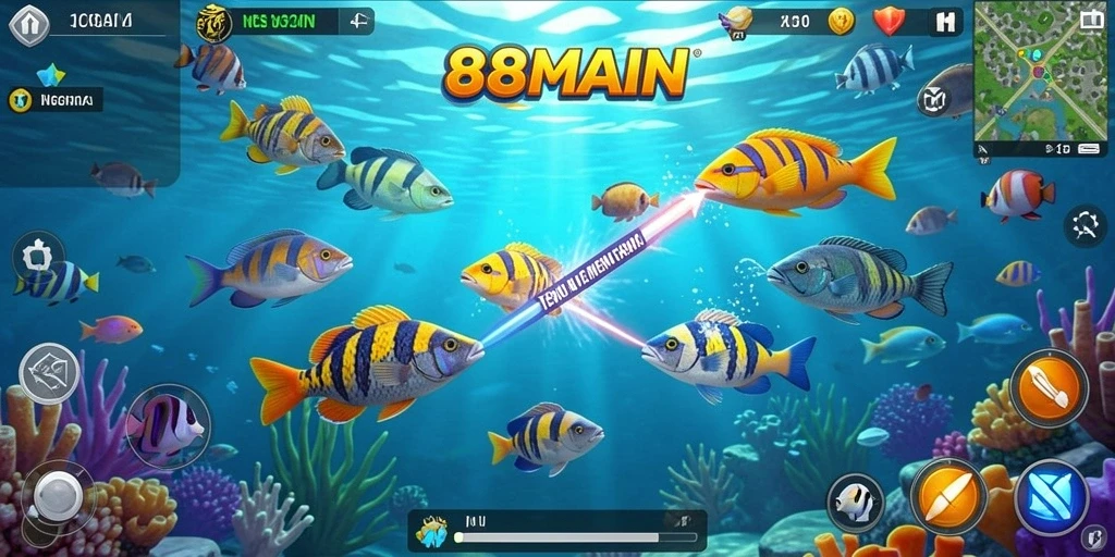 Tampilan gameplay Tembak Ikan yang seru dan interaktif di 88MAIN.