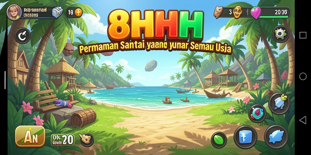 Screenshot gameplay 8HHH yang penuh warna dan seru.