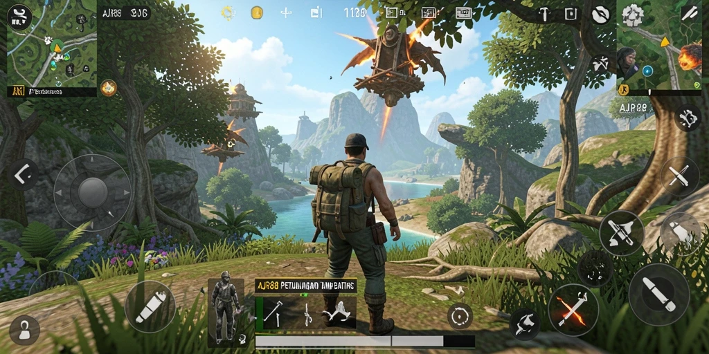 Tampilan gameplay mendalam dari dunia Open World AJR88.
