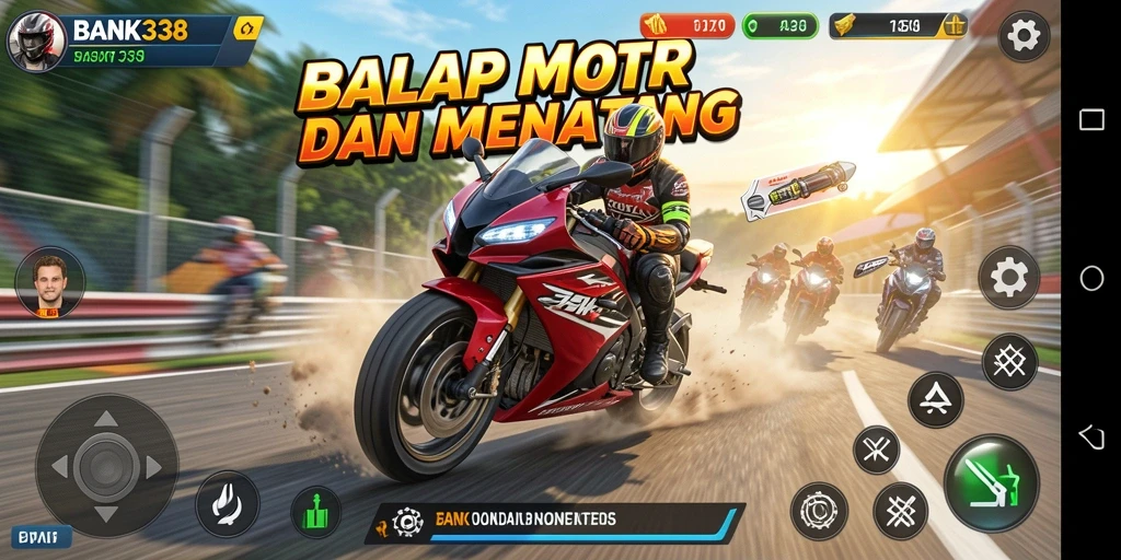 Gameplay balap motor yang mendebarkan di BANK338.
