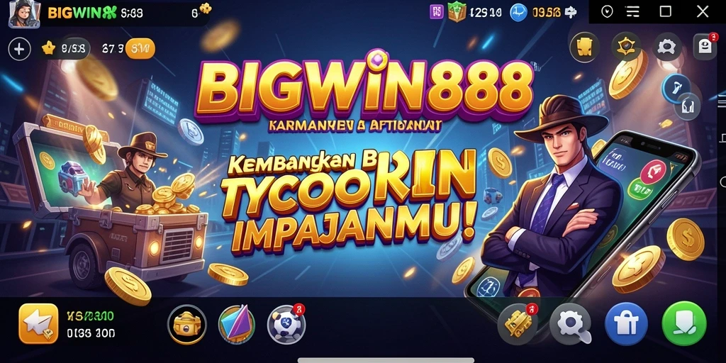 Screenshot gameplay dari BIGWIN88 yang menunjukkan pengelolaan bisnis Tycoon.