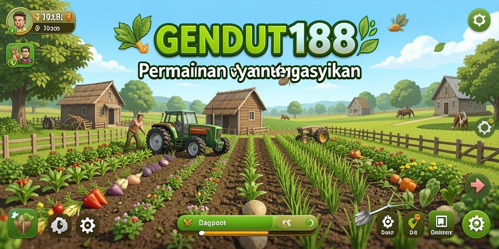 Screenshot GENDUT188 menampilkan lahan pertanian yang indah dan tanaman subur.