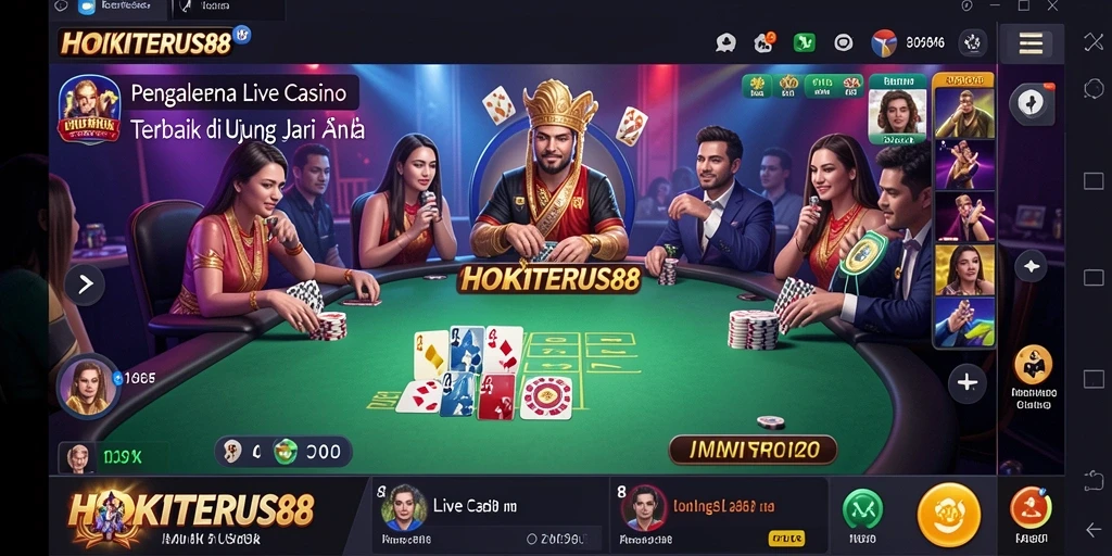Tampilan gameplay HOKITERUS88 yang menakjubkan dalam sesi Live Casino.