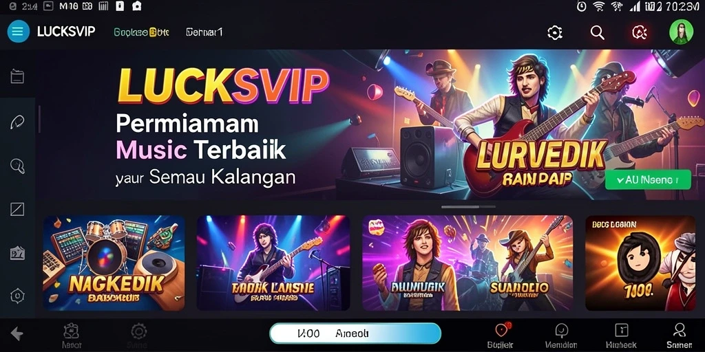 Tangkapan layar LUCKSVIP menampilkan gameplay musik yang menarik dan interaktif.