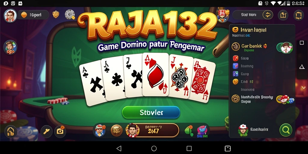 Screenshot utama RAJA132 menampilkan gameplay Domino yang menarik dan dinamis.