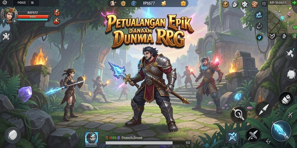 Tampilan gameplay RPG seru dan menantang di RP6677.
